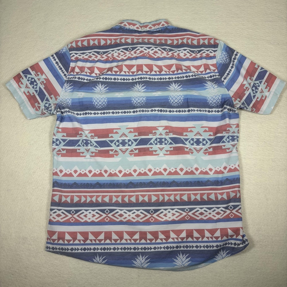 Chubbies Shirt Mens XL Multicolor Aztec Pineapple Button Up Short Sleeve Summer - Picture 8 of 9